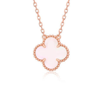 [Mystic Crown]CLOVER 15MM PINK MOTHER-OF-PEARL SINGLE FLOWER NECKLACE