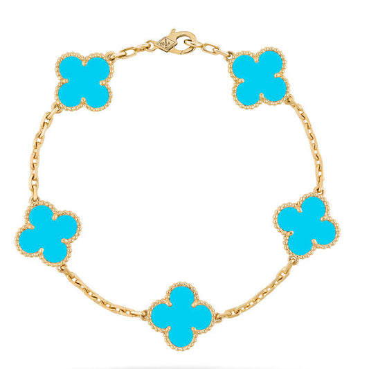 [Mystic Crown]CLOVER 5 MOTIFS TURQUOISE BRACELET