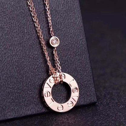 [Mystic Crown]LOVE NECKLACE 16MM 2 DIAMONDS