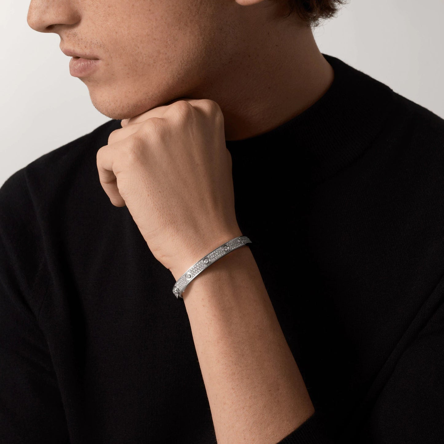 [Mystic Crown]LOVE BRACELET 6.1MM DIAMOND-PAVED 10 BIG DIAMONDS