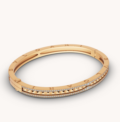 [Mystic Crown]ZERO 1 SPIRAL AND PAVED DIAMOND GOLD BRACELET