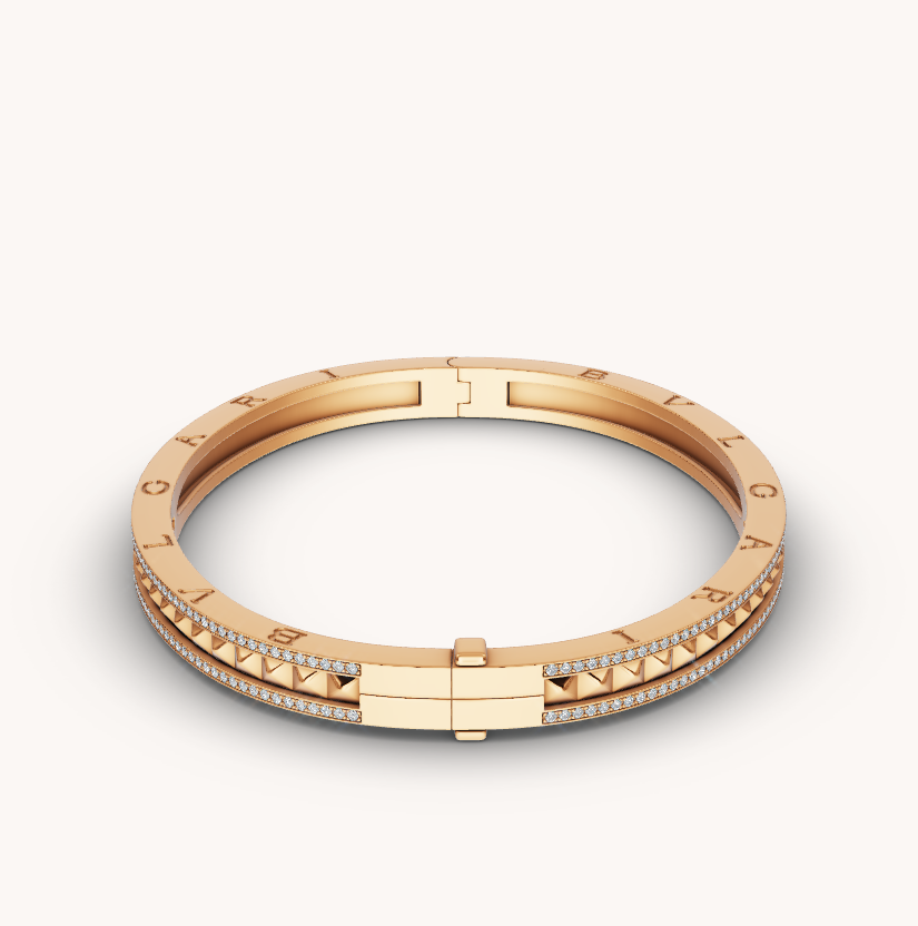 [Mystic Crown]ZERO 1 SPIRAL AND PAVED DIAMOND GOLD BRACELET