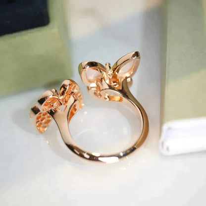 [Mystic Crown]TWIN BUTTERFLY DIAMOND MOP RING