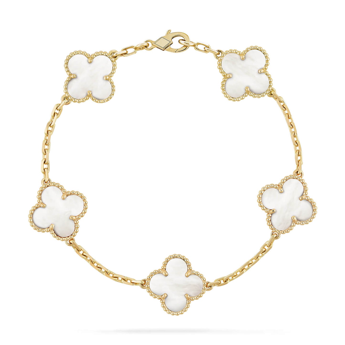 [Mystic Crown]CLOVER  5 MOTIF WHITE MOP BRACELET