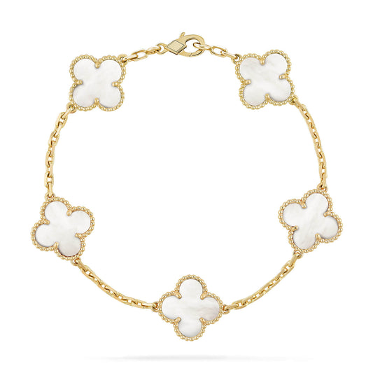 [Mystic Crown]CLOVER  5 MOTIF WHITE MOP BRACELET