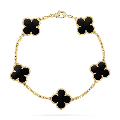 [Mystic Crown]CLOVER  5 MOTIFS BLACK ONYX BRACELET