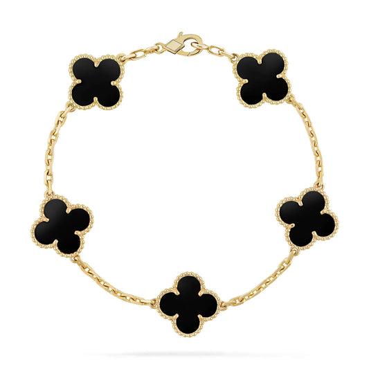 [Mystic Crown]CLOVER  5 MOTIFS BLACK ONYX BRACELET
