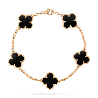[Mystic Crown]CLOVER  5 MOTIFS BLACK ONYX BRACELET