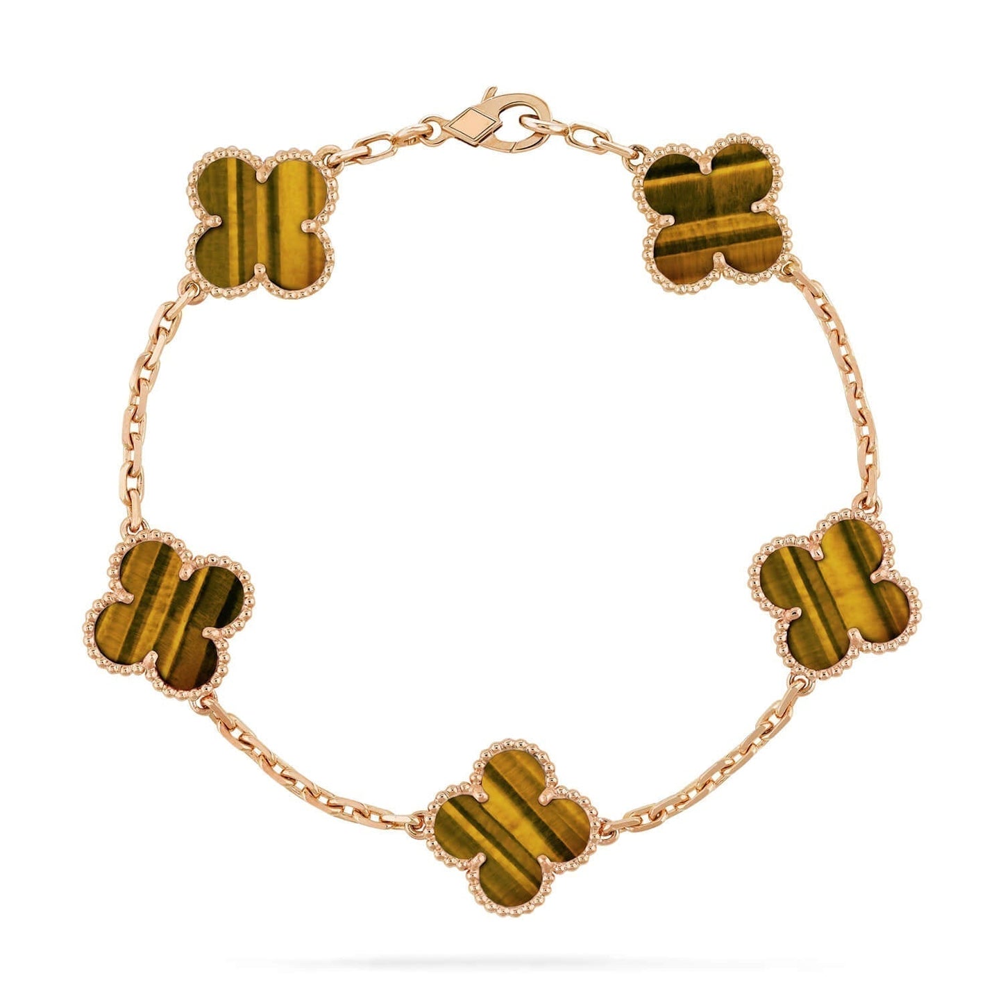 [Mystic Crown]CLOVER  5 MOTIFS TIGER EYE BRACELET