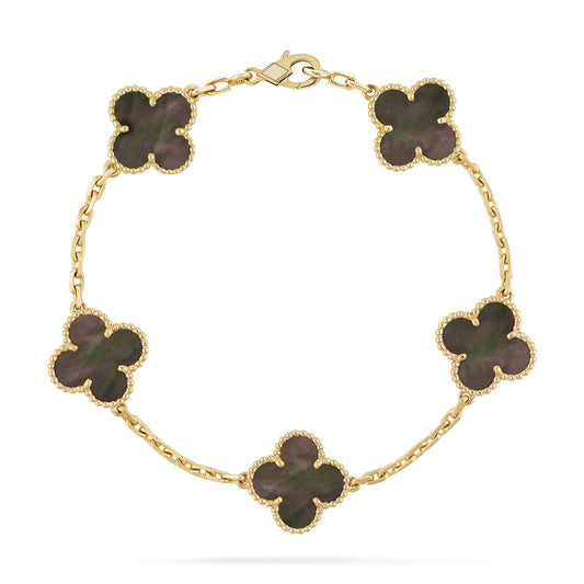[Mystic Crown]CLOVER 5 MOTIF GRAY MOP  BRACELET