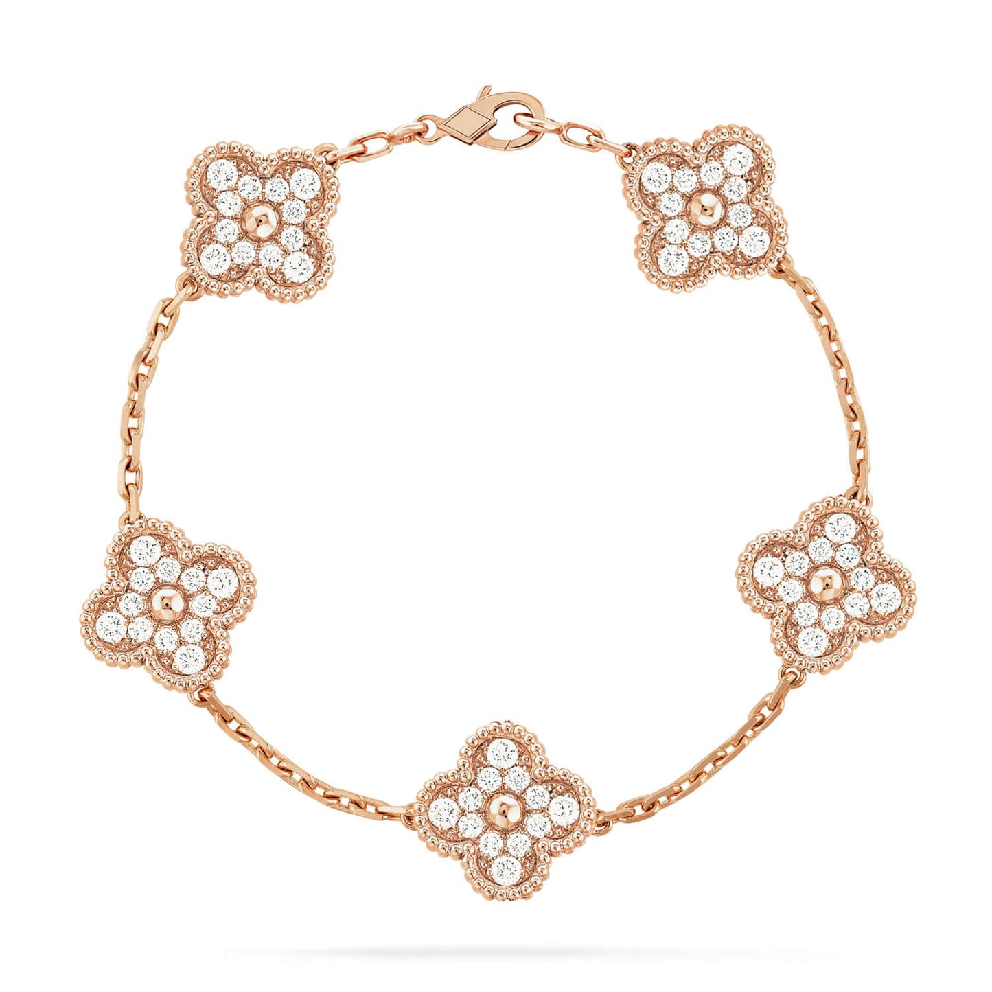 [Mystic Crown]CLOVER 5 MOTIFS  FULL DIAMOND BRACELET