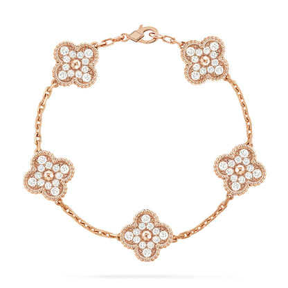 [Mystic Crown]CLOVER 5 MOTIFS  FULL DIAMOND BRACELET