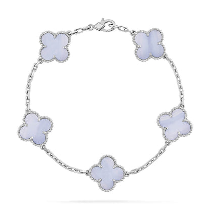 [Mystic Crown]CLOVER  5 MOTIF PURPLE CHALCEDONY BRACELET SILVER