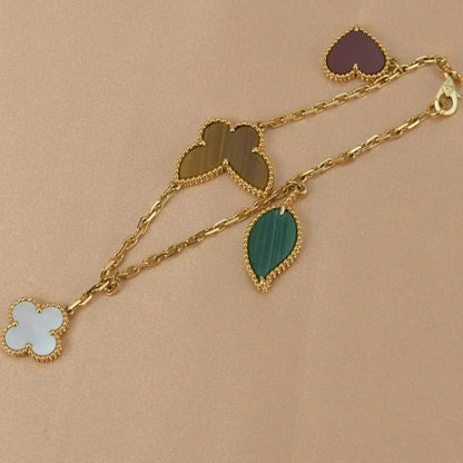 [Mystic Crown]LUCKY SPRING 5 MOTIF GOLD BRACELET