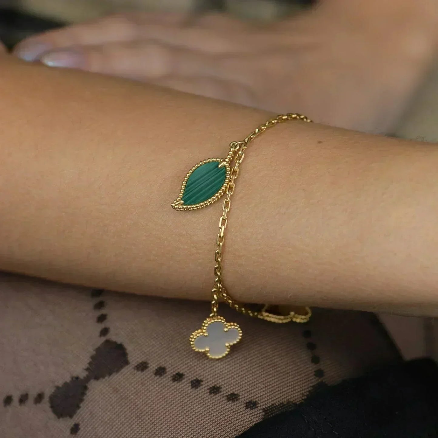 [Mystic Crown]LUCKY SPRING 5 MOTIF GOLD BRACELET