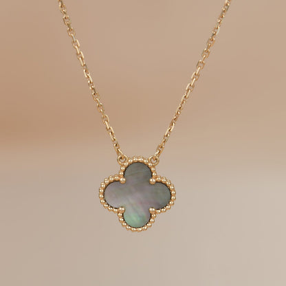 [Mystic Crown]CLOVER 15MM  GRAY MOTHER OF PEARL NECKLACE