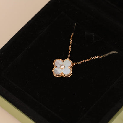 [Mystic Crown]CLOVER 15MM DIAMOND WHITE FRITILLARIA NECKLACE