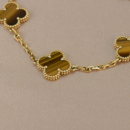 [Mystic Crown]CLOVER  5 MOTIFS TIGER EYE BRACELET