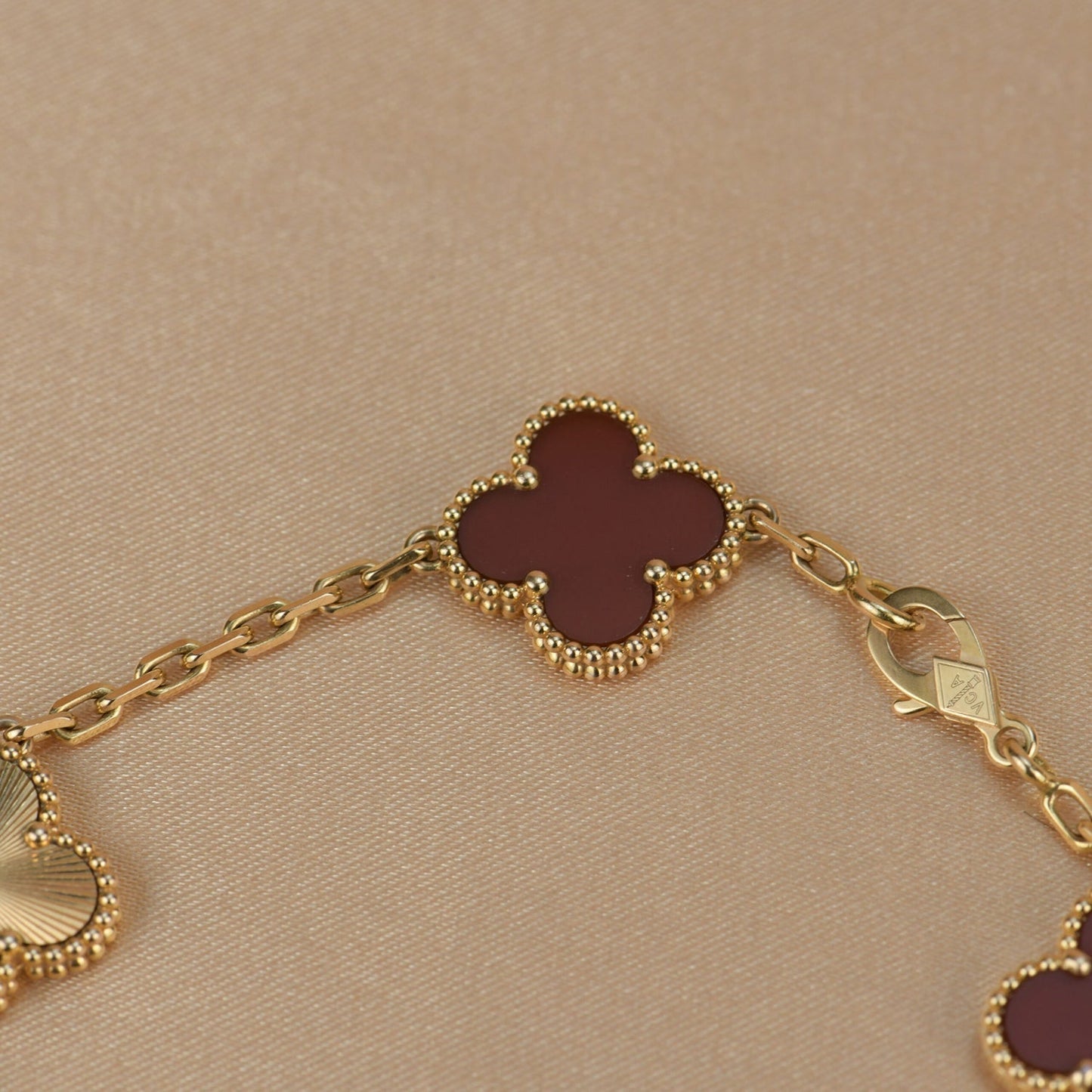 [Mystic Crown]CLOVER  5 MOTIFS CARNELIAN GOLD BRACELET