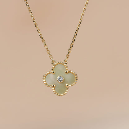 [Mystic Crown]CLOVER 15MM DIAMOND GOLD MOTHER OF PEARL NECKLACE