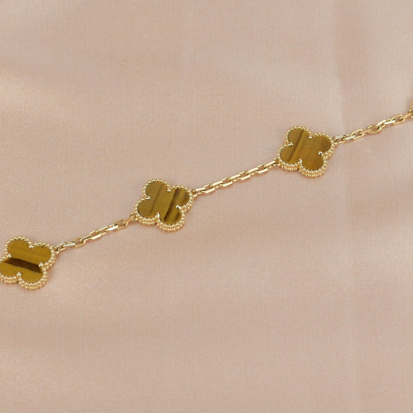 [Mystic Crown]CLOVER  5 MOTIFS TIGER EYE BRACELET