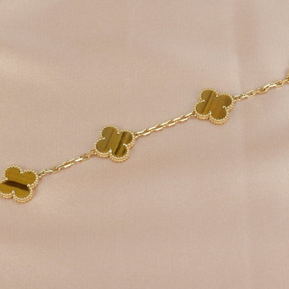 [Mystic Crown]CLOVER  5 MOTIFS TIGER EYE BRACELET
