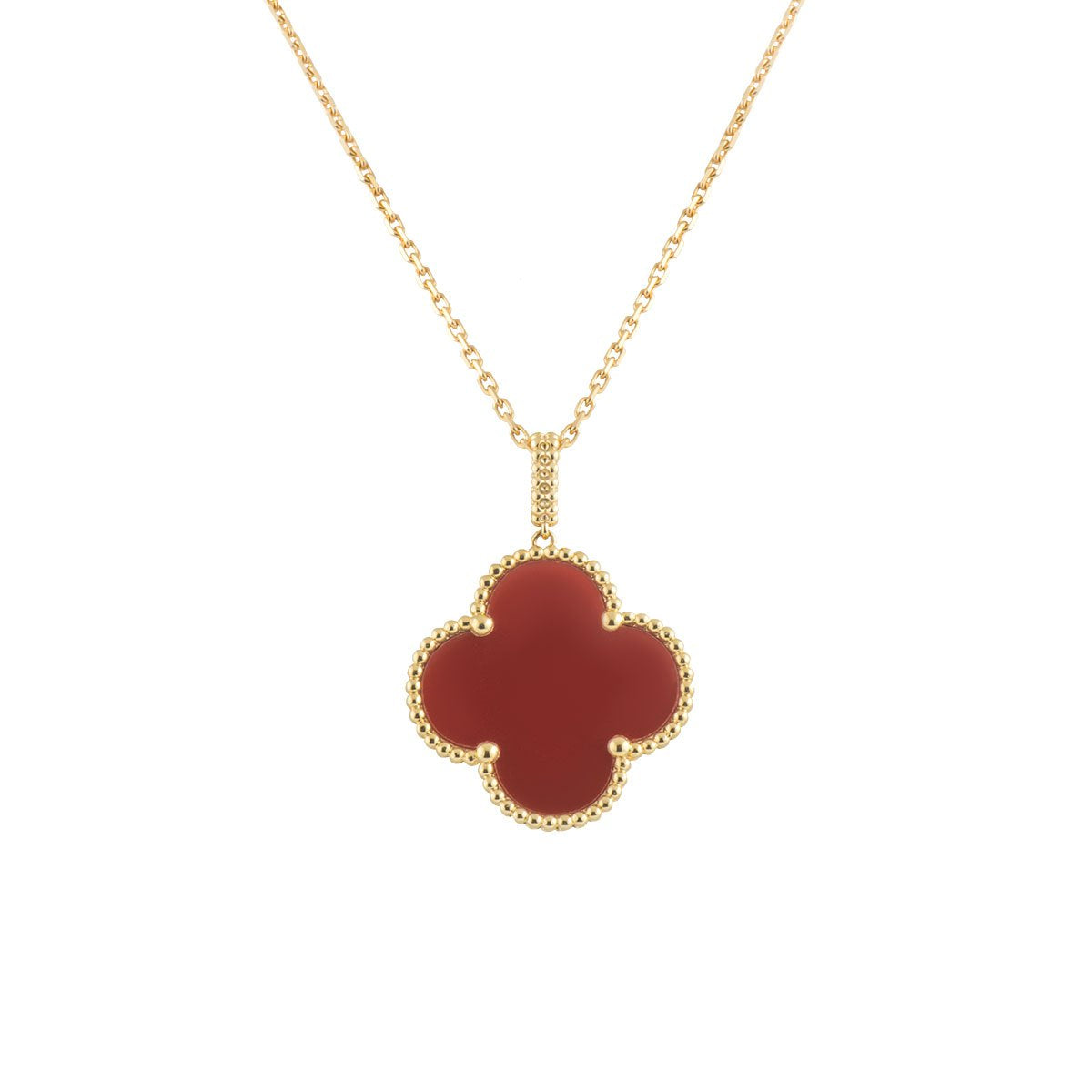 [Mystic Crown]CLOVER 25MM NECKLACE GOLD CARNELIAN