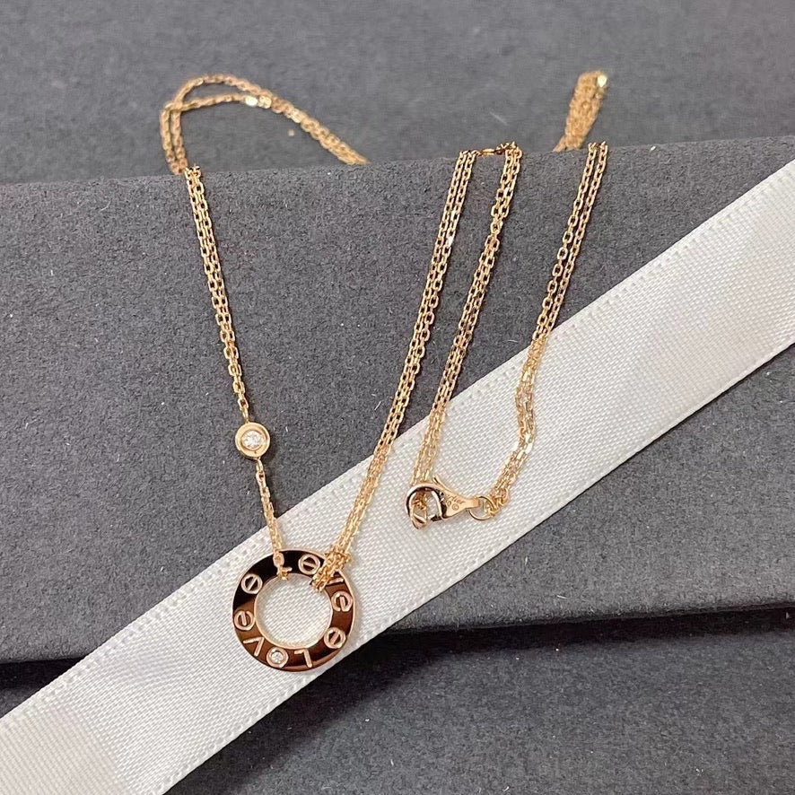 [Mystic Crown]LOVE NECKLACE 16MM 2 DIAMONDS