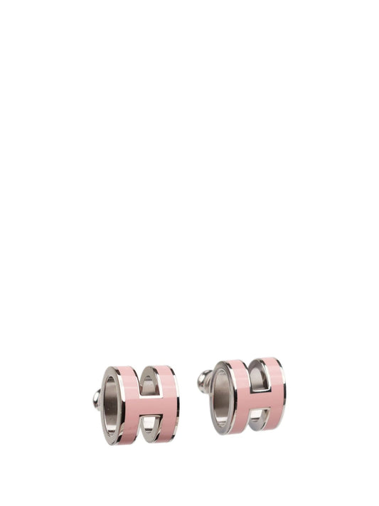 [Mystic Crown]MINI POP H SILVER EARRINGS PINK
