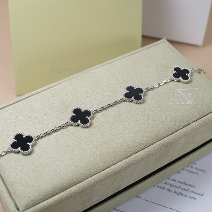 [Mystic Crown]CLOVER 5 MOTIF ONYXS  BRACELET SILVER