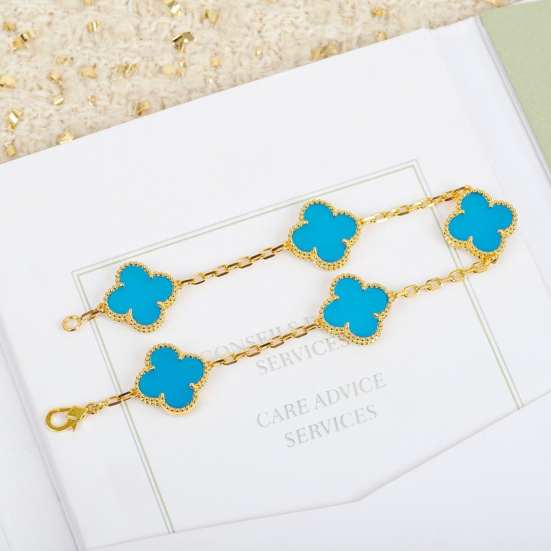[Mystic Crown]CLOVER 5 MOTIFS TURQUOISE BRACELET