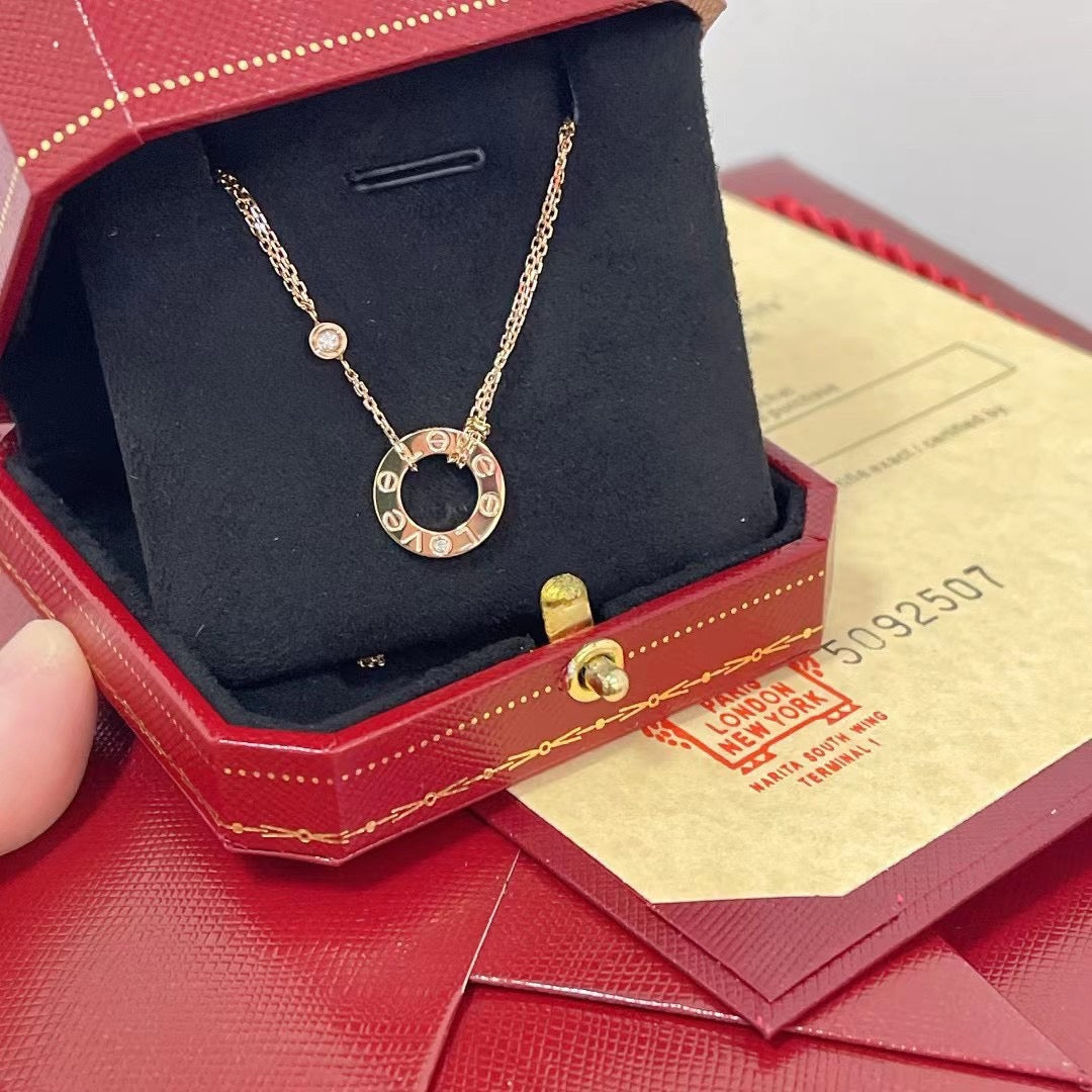 [Mystic Crown]LOVE NECKLACE 16MM 2 DIAMONDS