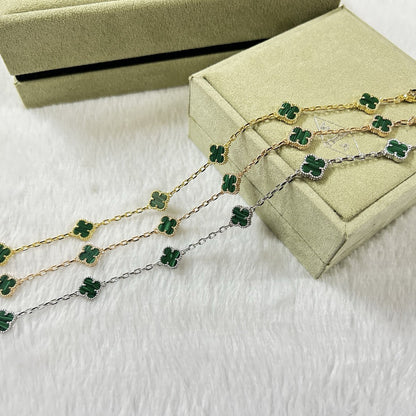 [Mystic Crown]CLOVER 6 MOTIF MALACHITE BRACELET-w