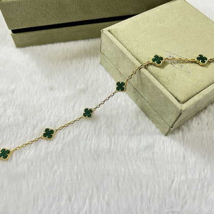 [Mystic Crown]CLOVER 6 MOTIF MALACHITE BRACELET-w
