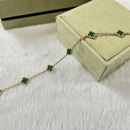[Mystic Crown]CLOVER 6 MOTIF MALACHITE BRACELET-w