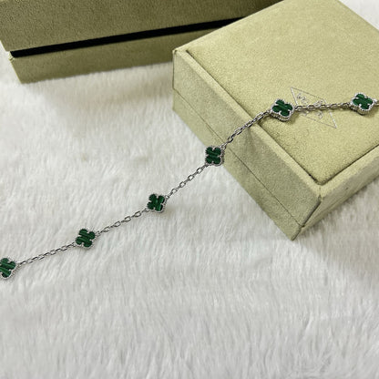 [Mystic Crown]CLOVER 6 MOTIF MALACHITE BRACELET-w