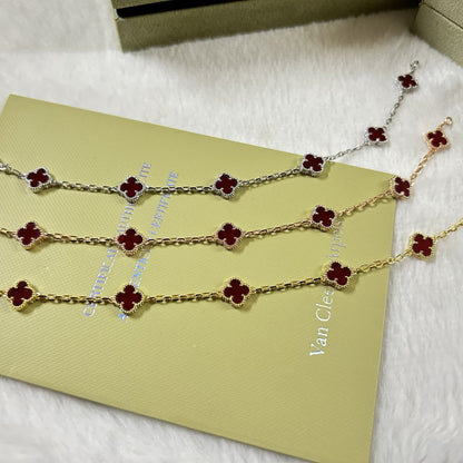 [Mystic Crown]CLOVER 6 MOTIF RED AGATE BRACELET-w