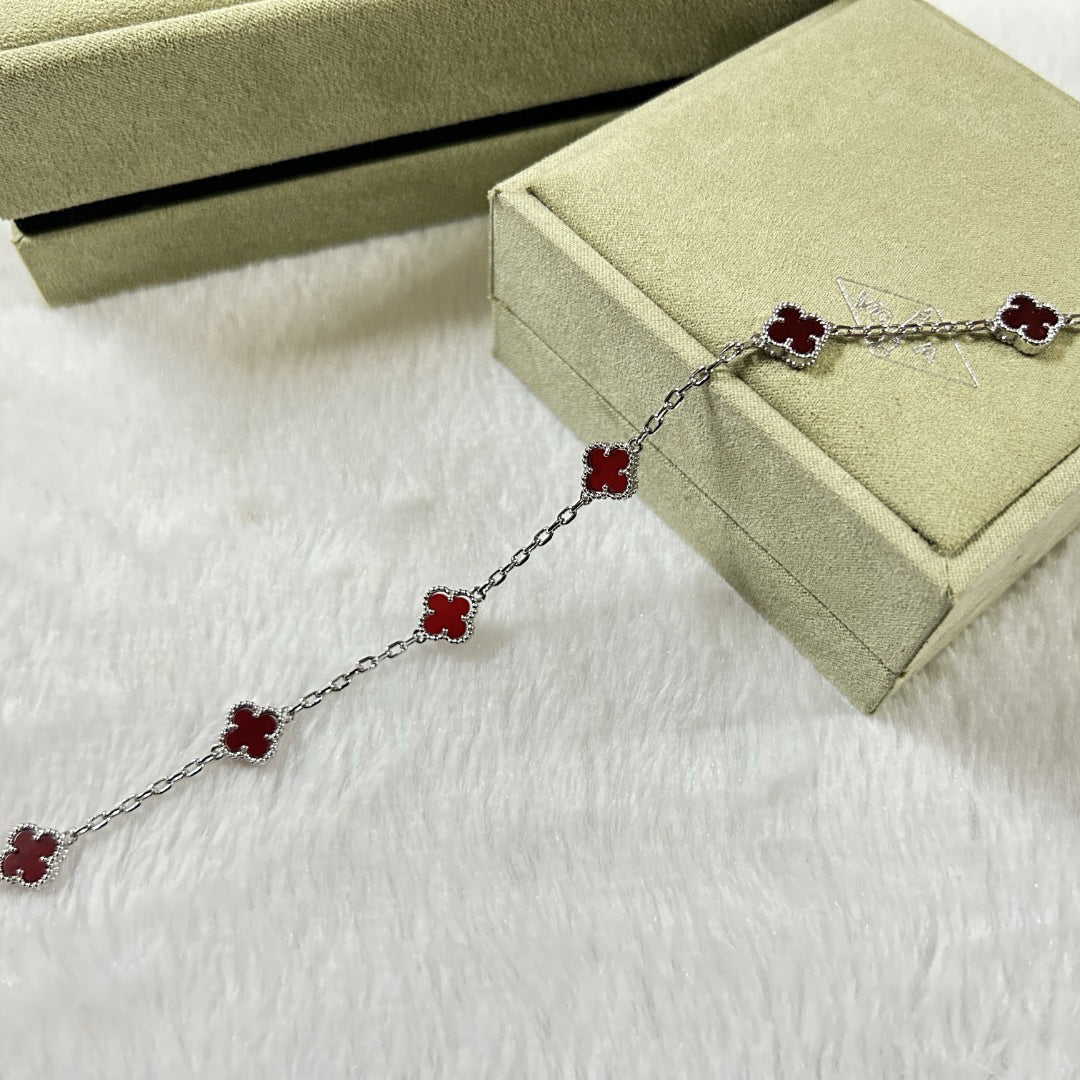 [Mystic Crown]CLOVER 6 MOTIF RED AGATE BRACELET-w