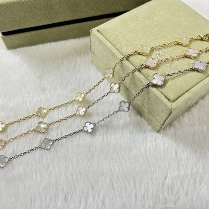 [Mystic Crown]CLOVER 6 MOTIF WHITE MOP BRACELET-w