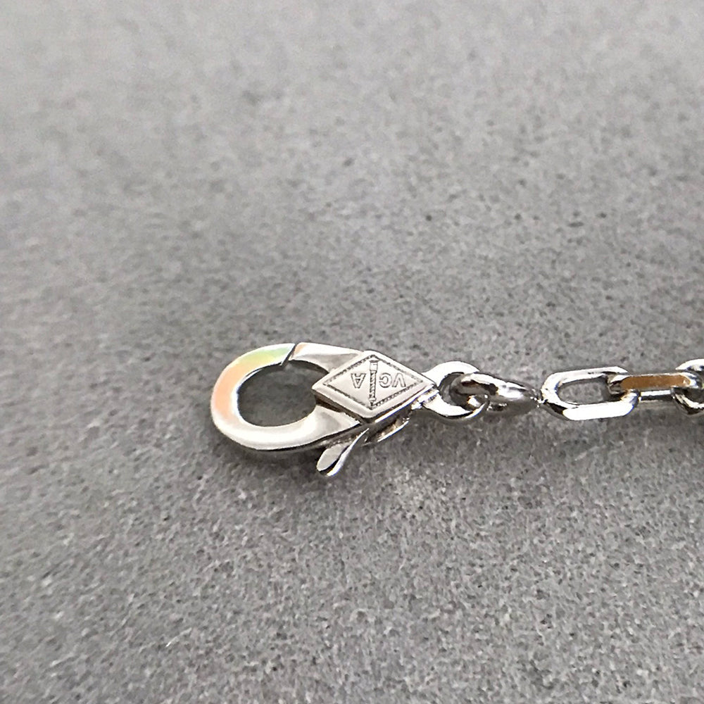 [Mystic Crown]CLOVER 5 MOTIF ONYXS DIAMOND BRACELET SILVER