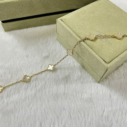 [Mystic Crown]CLOVER 6 MOTIF WHITE MOP BRACELET-w