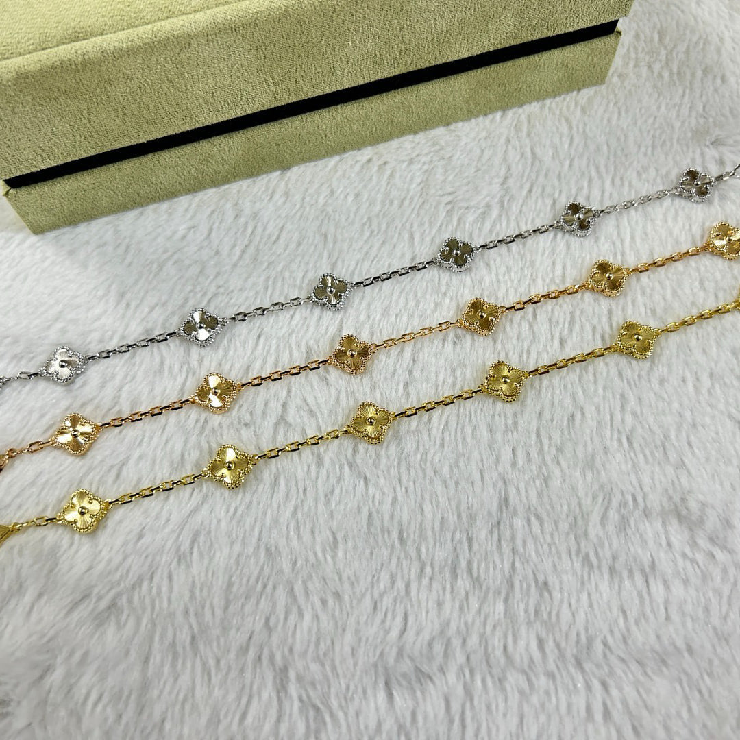 [Mystic Crown]CLOVER 6 MOTIF DIAMOND BRACELET-w