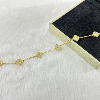 [Mystic Crown]CLOVER 6 MOTIF DIAMOND BRACELET-w