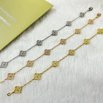 [Mystic Crown]CLOVER 6 MOTIF DIAMOND BRACELET-w