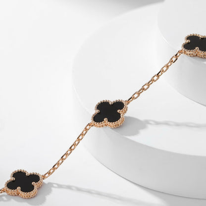 [Mystic Crown]CLOVER 10 MOTIFS ONYX NECKLACE