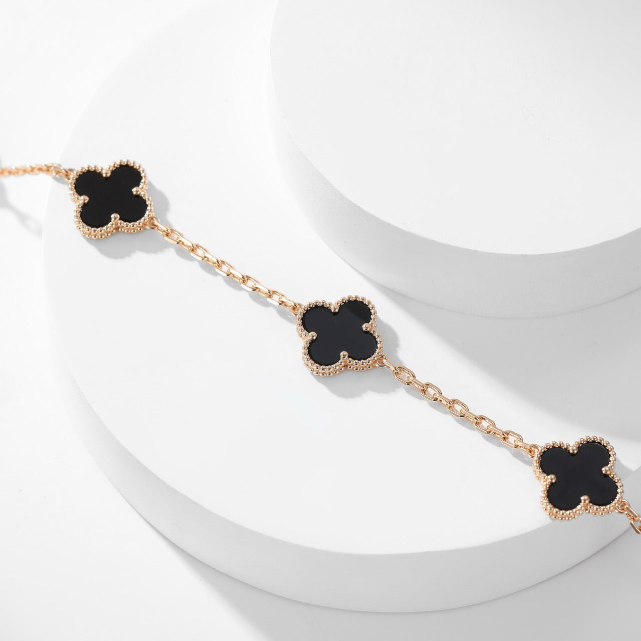 [Mystic Crown]CLOVER 10 MOTIFS ONYX NECKLACE