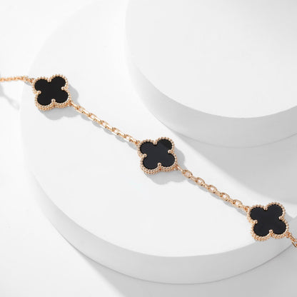 [Mystic Crown]CLOVER 10 MOTIFS ONYX NECKLACE