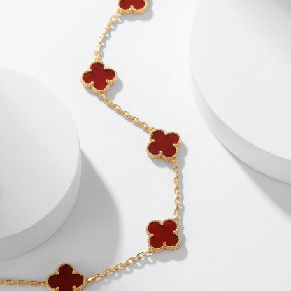 [Mystic Crown]CLOVER 10 MOTIFS CARNELIAN NECKLACE