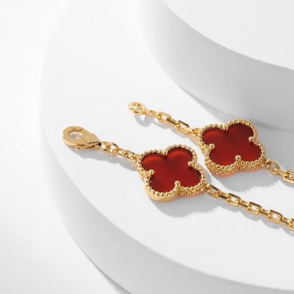 [Mystic Crown]CLOVER 10 MOTIFS CARNELIAN NECKLACE