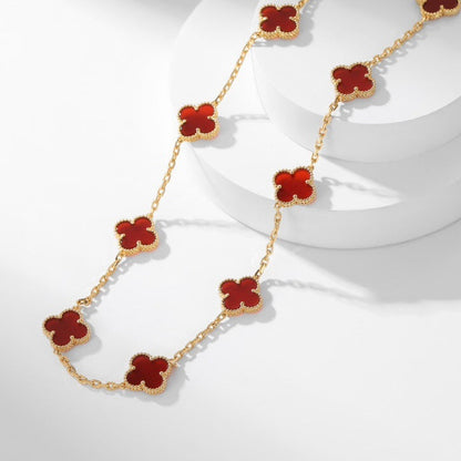 [Mystic Crown]CLOVER 10 MOTIFS CARNELIAN NECKLACE